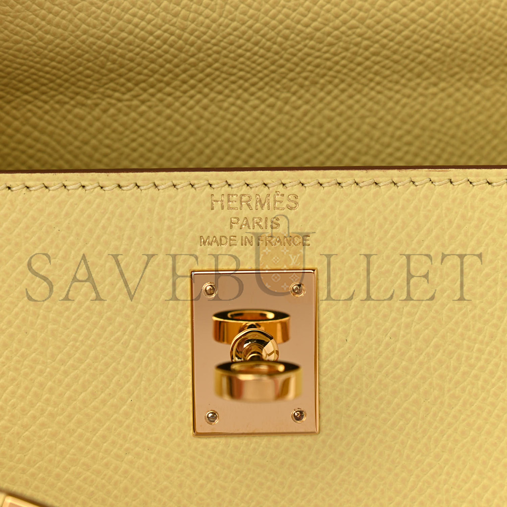 HERMÈS MASTER EPSOM KELLY SELLIER 25 JAUNE POUSSIN (25*17*7cm)